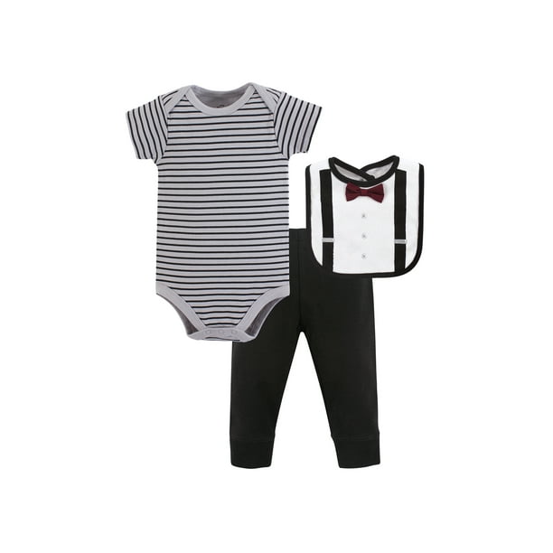 Little Treasure Unisex Baby Bodysuit Pant and Bib